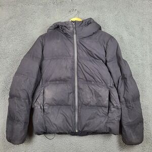 Uniqlo Seamless Down Parka Black Hooded Puffer Jacket Windproo Womens Small